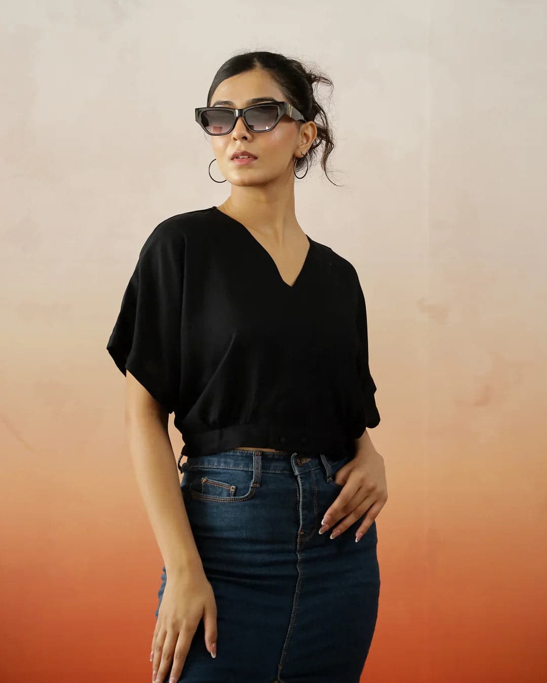Kemigen Women's Black Crop Top